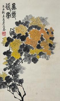 詹安泰（1902-1967）　花卉　紙本立軸