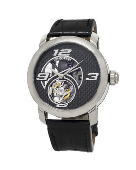 Badollet, Crystalball Bamboo, Pièce Unique, montre partiellement squelette en or gris 750 ornée d'un tourbillon volant