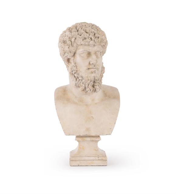 DreweattsA SIMULATED MARBLE BUST OF LUCIUS AURELIUS VERUS, LATE 20TH CENTURY