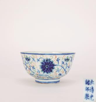 清光緒 青花礬紅纏枝紋蓮?fù)? epailive_tj=
