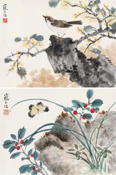 江寒汀 幽棲、覓艷