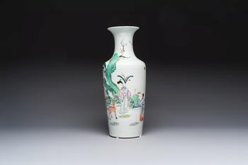 A Chinese famille rose 'Magu' vase, Qianlong mark, 19th C.
