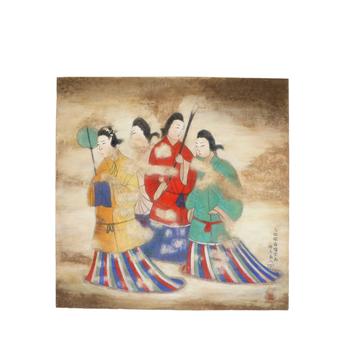 Takamatsuzuka Kofun 女子群像壁畫(huà) 油畫(huà)