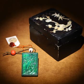 清代 虯角松蔭圖詩(shī)文牌