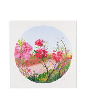 周春芽(b.1955)  桃花版畫