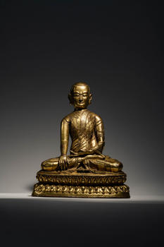 明  丹薩替寺風(fēng)格 銅鎏金止貢巴上師像