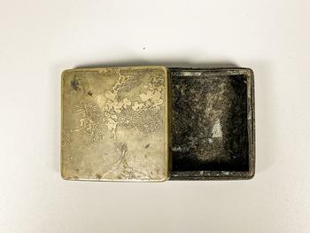 銅花鳥墨盒 7.9×7.8×3cm