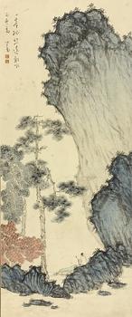 高仕山水 87.5×36cm 紙本設(shè)色鏡心