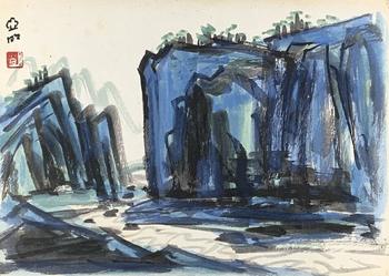 山水冊(cè)頁(yè)（1開） 20.5×28.5cm 紙本設(shè)色冊(cè)頁(yè)