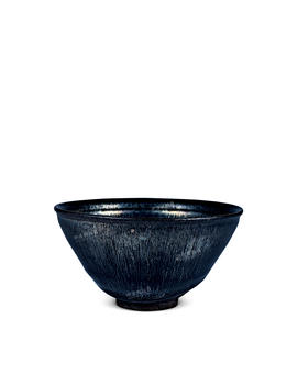 明 建窯銀藍(lán)毫兔毫盞