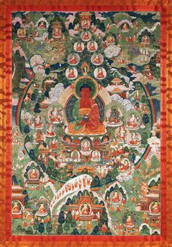 19世紀(jì) 阿彌陀佛極樂(lè)世界唐卡