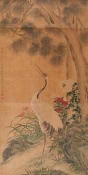 沈銓  松鶴圖