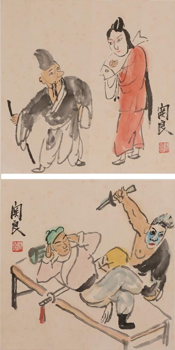 華岳國際關(guān)良  戲曲人物二幀
