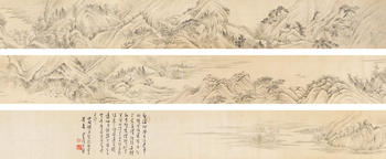 溥儒 擬王石谷山水卷