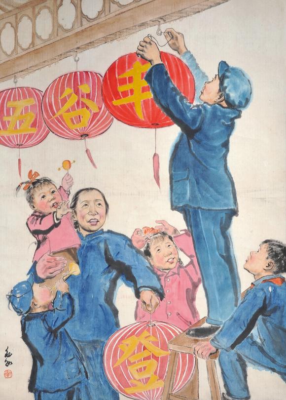 中佳信拍賣蔣兆和 五谷豐登人物