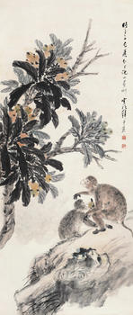 倪田 枇杷雙猴