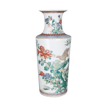 清 粉彩安居樂業(yè)撇口瓶