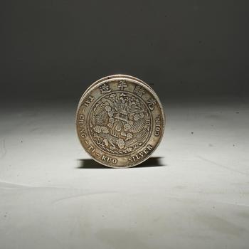 民國(guó) 銀元邊齒式老銀質(zhì)印泥盒