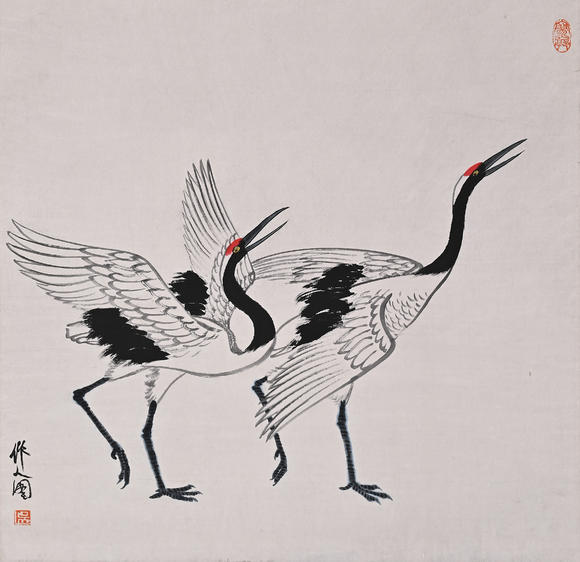 北京億宬 吳作人 款 仙鶴圖