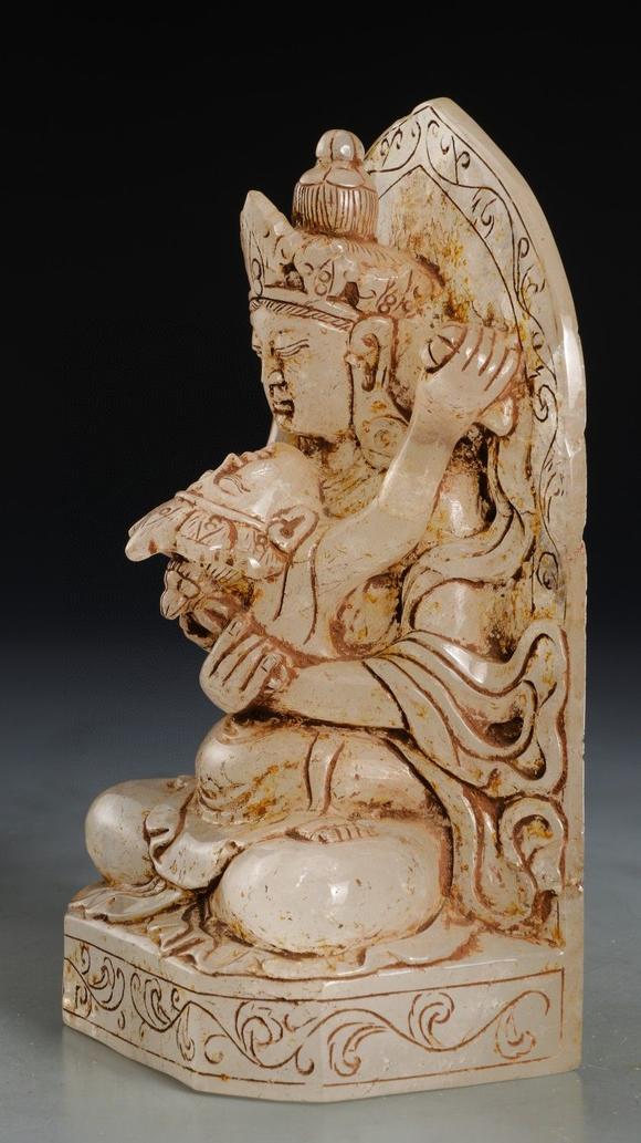 清代水晶双身佛坐像摆件