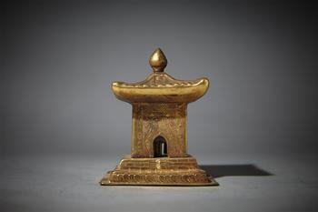 东京国际- 铜鎏金双耳兽熏炉