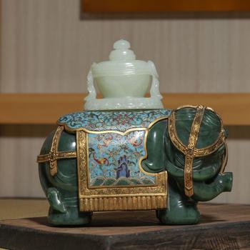 中国古代铜错金银嵌松石摆件