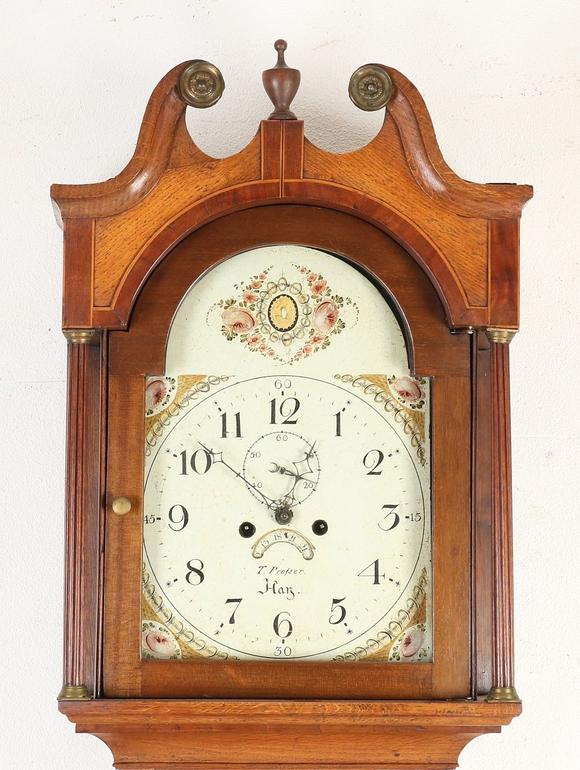 twents veilinghuisenglish grandfather clock, h 222 cm.