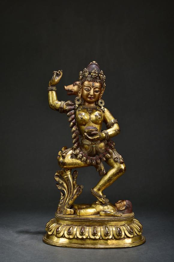铜鎏金金刚亥母像估价_15-16世纪 铜鎏金金刚亥母像高清大图_易拍全球