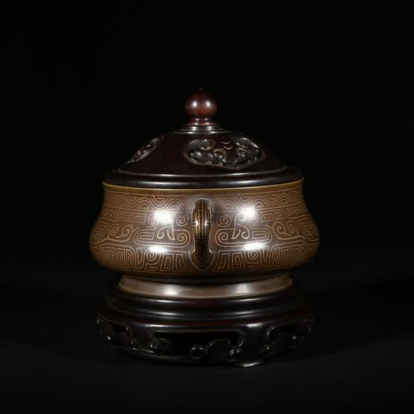 abronzecenserwarewithsilverqingdynasty