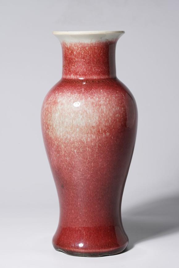 清晚期 郎窑红釉观音瓶_清晚期 郎窑红釉观音瓶估