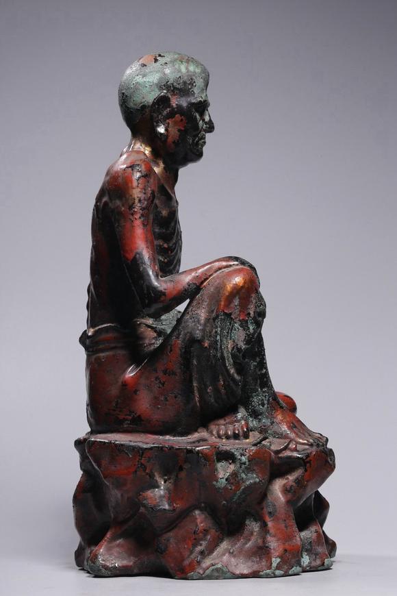 清铜瘦骨罗汉坐像