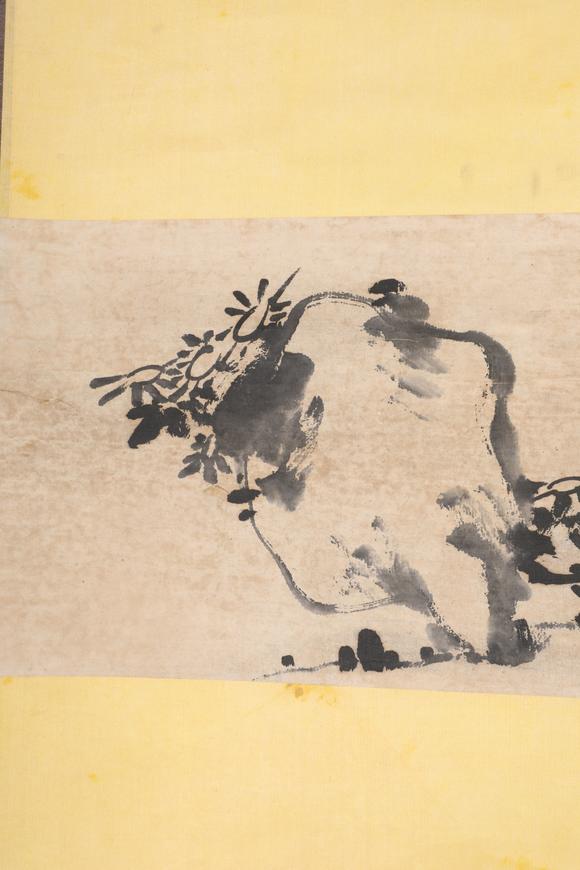 日本松町古美八大山人 山花岩石图