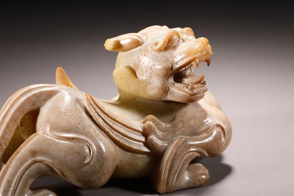 明代和田玉玉兽