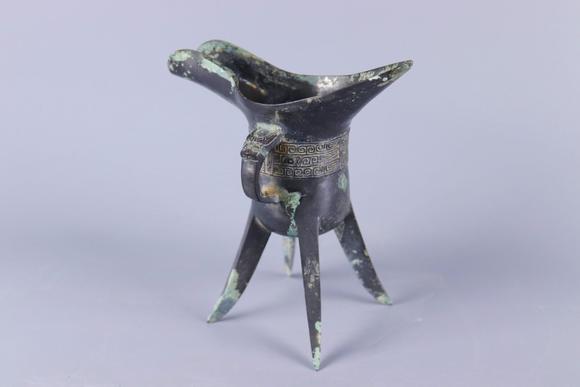 wensheng xuan art auction llca pair of bronze cup 青铜角杯一对