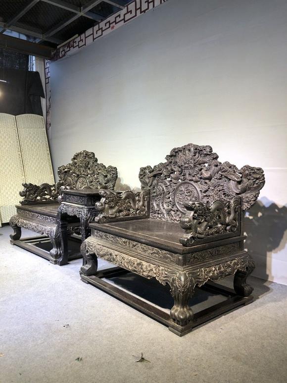 小叶紫檀龙椅