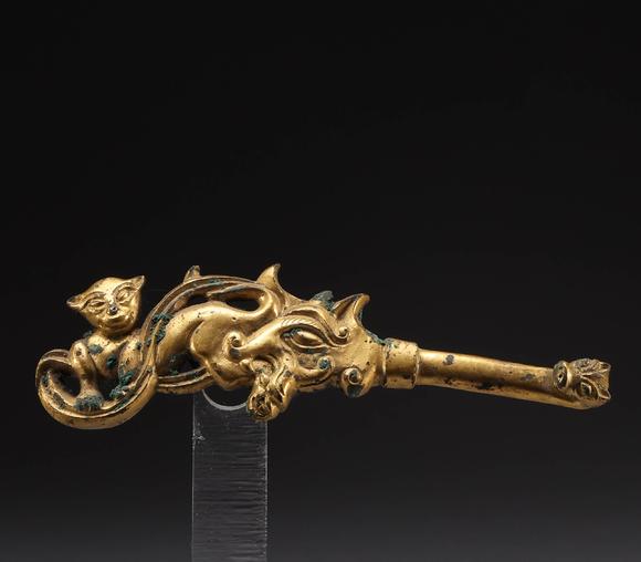 宋代铜质铜鎏金带钩