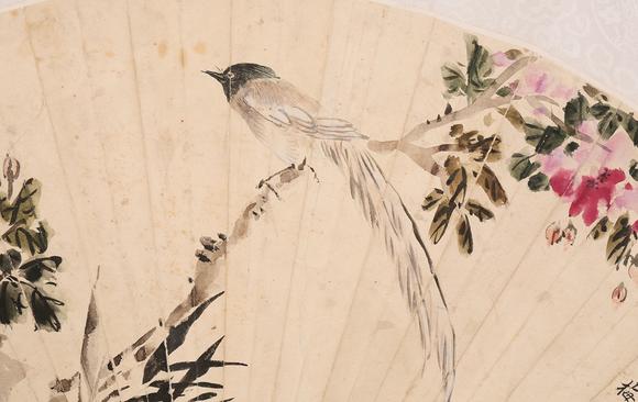 梅兰芳花鸟扇面