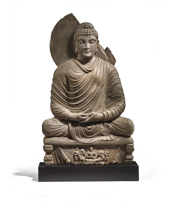 古健陀羅地區 三/四世紀 灰岩釋迦牟尼佛坐像_古健陀羅地區 三/四世紀 灰岩釋迦牟尼佛坐像估价_古健陀羅地區 三/四世紀 灰岩釋迦牟尼佛坐像