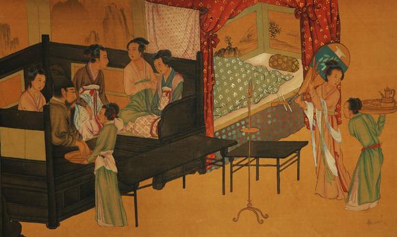 st古美术唐寅 临韩熙载夜宴图