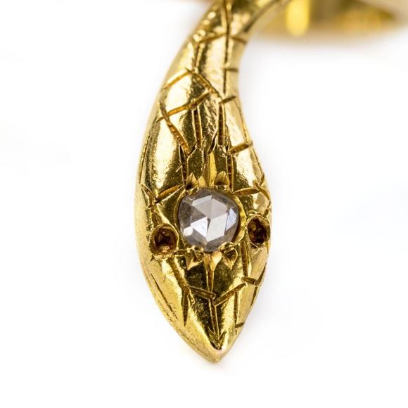 hill auction galleryladies 18k rose cut diamond snake serpent
