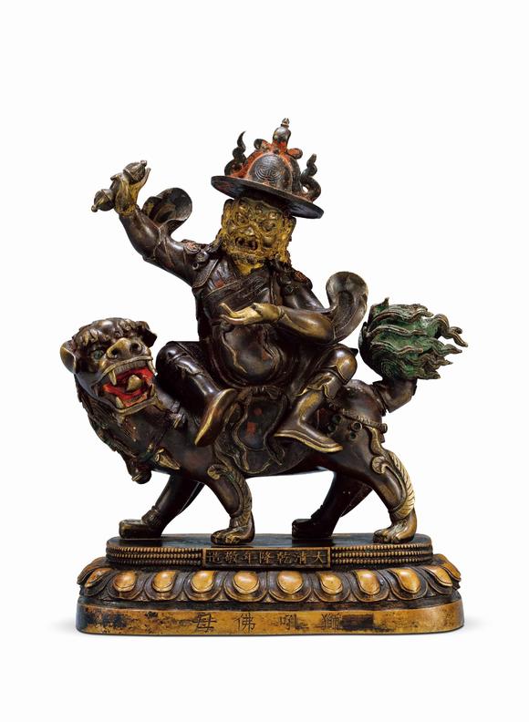 清乾隆 铜泥金狮吼佛母(六品佛楼)