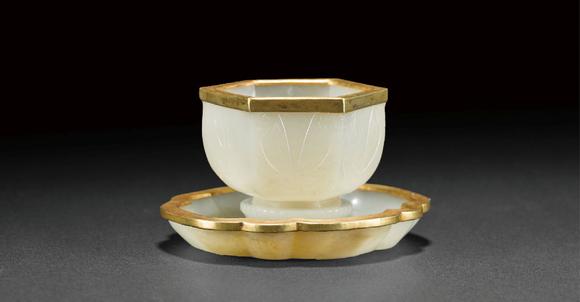 旧玉 包金边六棱玉盏_旧玉 包金边六棱玉盏估价