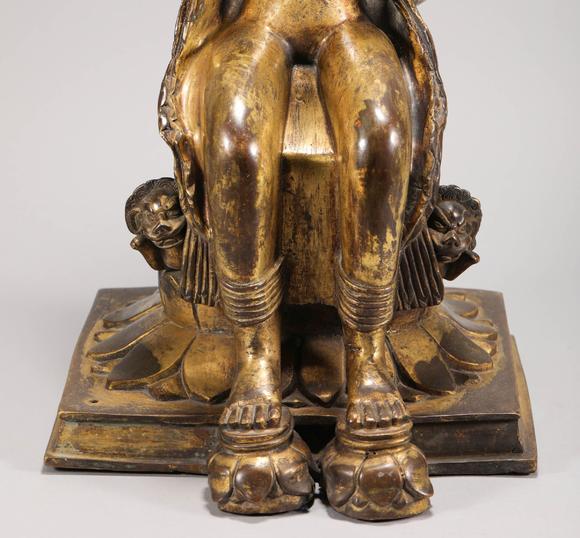 copper and gold avalokitesvara sculpture from ming 明代銅鎏金