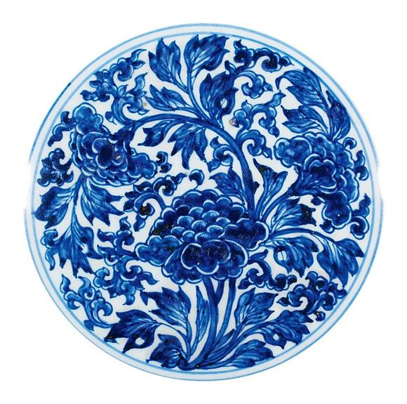 清康熙 青花缠枝牡丹纹大碗