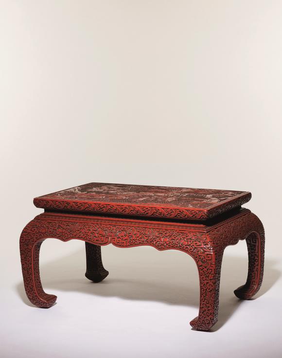 明剔红竹林七贤图香几