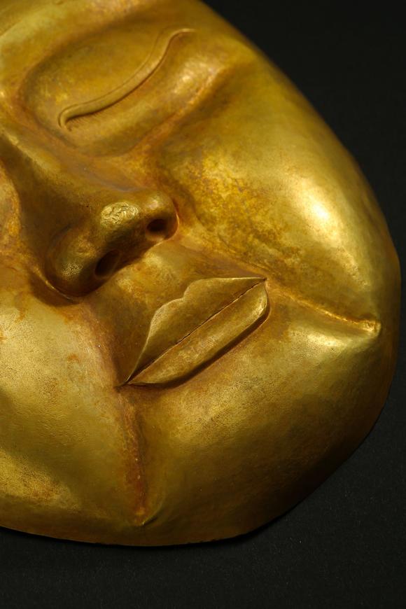 liao dynasty, chinese pure gold mask 中国辽代纯金面具