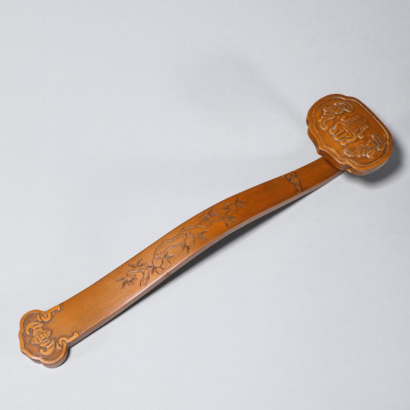 旧藏竹簧福寿纹如意