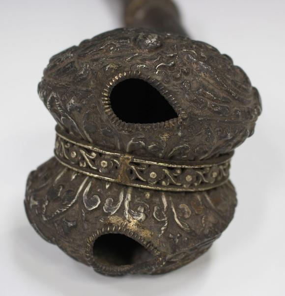 a tibetan silvered copper kangling (trumpet)