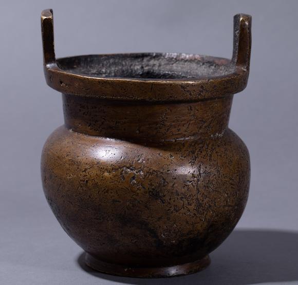 ancient chinese binaural copper censer 中国古代双耳铜香炉