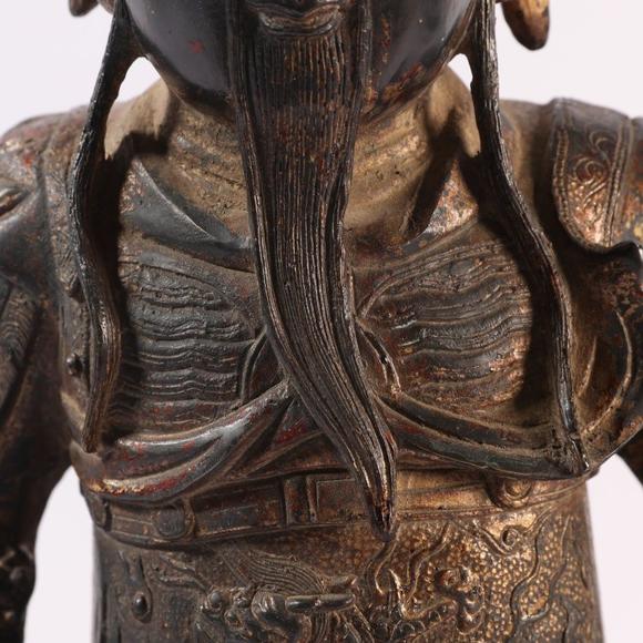 清代 铜制关公造像